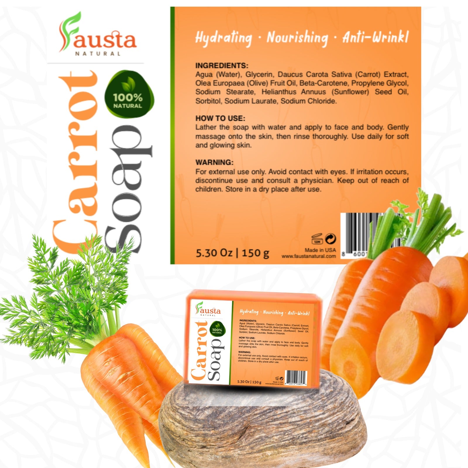 Fausta Natural™ Carrot Soap